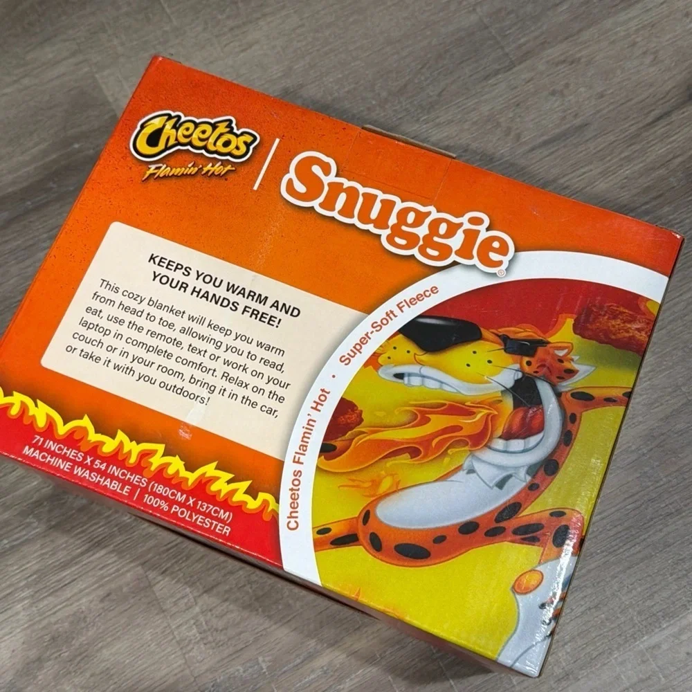 BRAND NEW Snuggie Flaming Hot Cheetos Wearable Soft Fleece Blanket w/ Sleeve